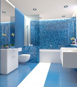 blaues Badezimmer